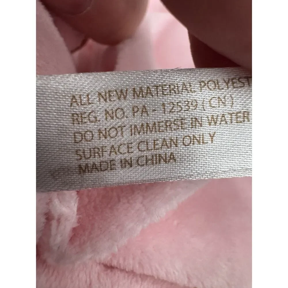 Carter's Pink Teddy Lovey Rattle Plush Satin Ruffle Security Blanket